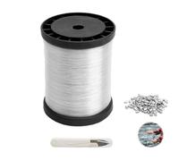 ZMDMAH Fil de Peche Set, 0.8 mm x 200 m Transparent Ultra Resistant Ligne de Pêche Fort Usage Général avec 1 Paire de Ciseaux, Fil Nylon Transparent pour Bricolage Pêche Bricolage Bijoux Suspensiona