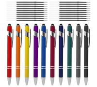 ZMDMAH Lot de 10 stylos à bille ergonomiques de qualité supérieure Noir En métal 1 mm Pour bureau maison école