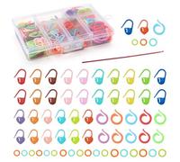 ZMDMAH Lot de 185 marqueur de maille crochet, 4 styles marqueur crochet, anneau marqueur tricot, anneaux marqueurs pour tricot, marque maille crochet, accessoires tricot apporter crochets tricot