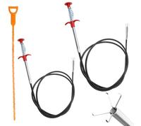 ZMDMAH Lot de 2 Furet Deboucheur Canalisation, 2m & 90 cm Furet Plomberie, Pinces à Griffes Flexibles, Tige Deboucheur Canalisation, Pince Télescopique pour Cuisine, Salle de Bain et égouts