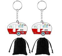 ZMDMAH Lot de 2 mousquetons de clés de caravane, porte-clés de caravane, porte-clés de voiture pour femme, camping-car, cadeaux de camping, porte-cléss de voiture, cadeaux pour campeurs