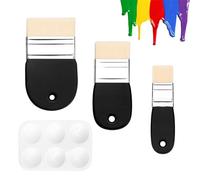 ZMDMAH Lot de 3 Pinceaux Peinture Acrylique, Pinceau Peinture Plat, Pinceau Aquarelle Pinceaux Peinture Enfant Nylon Pinceauxs Artiste pour la Peinture Acrylique, la Peinture à l'huile