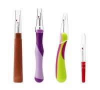 ZMDMAH Lot de 4 découseurs avec capuchon de protection Seam Ripper Séparateur de fil Accessoire de couture pour machine à coudre pour enlever les coutures excessives, pour la couture, les textiles et