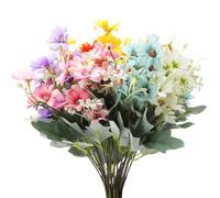 ZMDMAH Lot de 5 bouquets de fleurs artificielles comme de vraies - Bouquets en tissu artistiques