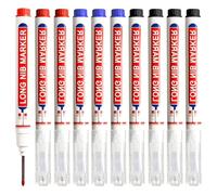 ZMDMAH Marqueur IndéLébile à Pointe Fine de 20 MM, Multi-Usages Trou Profond Marqueurs Stylos, Marqueur Chantier Crayon de Charpentier pour Bois Mur MéTal Béton Carrelage Plastique - Noir/Bleu/Rouge