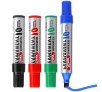 ZMDMAH Marqueur Permanent, Marqueurs Indélébiles, Marqueur Peinture Marqueurs Permanents Couleurs Assorties Pointe Large Biseautée 3-10 mm 4 Couleurs Marqueur Indélébile pour Carton Plastique Bois