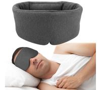 ZMDMAH Masque de Sommeil, Gris Masque de Nuit Occultant 100% Coton Fait à la main Réglable pour les Yeux en Avion, Masques de Sommeil pour les Voyages la Sieste le Yoga Taille Unique