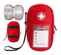 ZMDMAH Sac à Médicaments Vide Trousse à Pharmacie Organisateur de médicaments Isotherme Portable pour 2 EpiPen, Auvi Q, Spray Nasal, allergie Meds, L'asthme Inhaler pour Voyage l'extérieur, (Rouge)