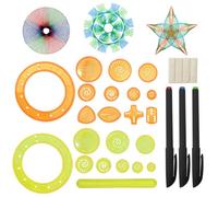 ZMDMAH Spirographe, 28 pièces Spirograph Deluxe Set,Dessin Spirale Ensemble, Multifonctionnel Spiral Designer, Mandala Designer, Creatif Pochoirs pour Peinture,Modèles de Dessin pour Enfants