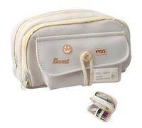 ZMDMAH Trousse Scolaire, Trousse à Crayons, Grand Capacité Aesthetic Fourniture Scolaire Trousse Trousse Ecole avec 4 Compartiments pour École et Bureau