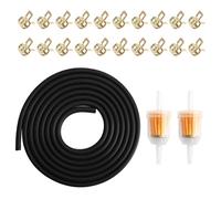 ZMDMAH Tuyau de carburant 3M - 5 mm - Tuyau de carburant - Tuyau d'huile - Tuyau diesel - Pour tondeuse à gazon, moto, voiture, tracteur, petits moteurs avec 20 colliers de serrage et 2 filtres à