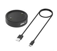 ZMdooreasy Base de charge pour Amazfit Bip6 et Active2 avec câble de 100 cm et cordon pour un rangement et un transport faciles (Noir)
