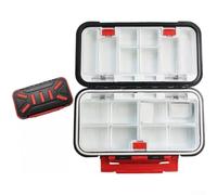 ZMdooreasy Boîte de rangement étanche double face avec séparateurs réglables, organiseur de rangement en ABS pour hameçons et appâts, couvercle transparent et verrous sécurisés (D)