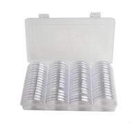 ZMdooreasy Boîte de rangement pour pièces de monnaie de collection avec 60 capsules pour pièces de monnaie de 41 mm, protection transparente