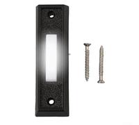 ZMdooreasy Bouton poussoir de sonnette filaire lumineux avec LED intégrée pour une utilisation claire la nuit, boîtier mural en ABS compatible avec les systèmes de carillon de porte standard