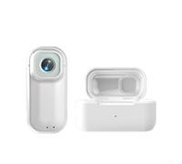 ZMdooreasy Caméra d'action 4K HD grand angle avec étui de charge, caméra de sport POV légère et portable pour cyclisme, randonnée et voyage en plein air (blanc)