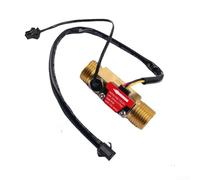 ZMdooreasy Capteur de débit d'eau avec détection de température, portée de 1 à 25 l/min, corps en cuivre H57, filetage G1/2", sortie d'impulsion NPN pour systèmes d'énergie alternatifs