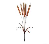 ZMdooreasy Carillon éolien en queue de cattail fabriqué à la main : décoration rustique en cuivre pour jardin, art en métal résistant aux intempéries pour allées extérieures, pelouses et jardinières