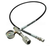 ZMdooreasy CGA347 HPA Adaptateur de remplissage avec manomètre 6000 psi, tuyau haute pression de 91,4 cm pour décantation de cylindre de plongée sous-marine, acier inoxydable et laiton, noir
