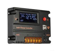 ZMdooreasy Contrôleur de charge solaire 12 V/24 V 10 A/20 A avec contrôle, écran LCD, double sortie USB pour régulation de la batterie du panneau solaire à la maison, camping-car, bateau et hors