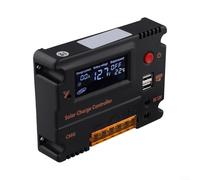ZMdooreasy Contrôleur de charge solaire 12 V/24 V 10 A/20 A avec contrôle, écran LCD, double sortie USB pour régulation de la batterie du panneau solaire à la maison, camping-car, bateau et hors
