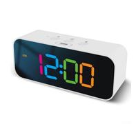 ZMdooreasy Double réveil intelligent avec personnalisation de la lumière RVB et affichage numérique haute lisibilité pour tout intérieur (blanc)
