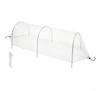 ZMdooreasy Filet tunnel de jardin avec 6 piquets, filet de protection en maille polyester respirante pour parterres surélevés, légumes et herbes aromatiques, blanc