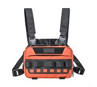 ZMdooreasy Gilet de pêche fonctionnel avec poches zippées et fixations extérieures pour outils, Orange