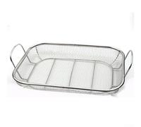 ZMdooreasy Grand panier de barbecue en acier inoxydable avec poignées - 38,1 x 27,9 cm - Accessoires de cuisine d'extérieur pour légumes, poissons, crevettes, viande