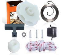 ZMdooreasy Kit de courroie de démarrage pour tronçonneuses Poulan P3314 P3818AV PP3816 - Kit complet de remplacement avec poignée, poulie, ressort, corde, moyeu, vis, rondelles