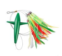 ZMdooreasy Leurre de pêche Sea Bird Teaser, 11,9 cm multi-plumes avec corps de turbulence d'avion pour bateau à la traîne pour la pêche en haute mer au gros gibier (3)