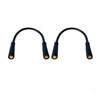 ZMdooreasy Lot de 2 câbles de connexion étanches M8 3 broches femelle vers femelle pour phare de vélo électrique et systèmes 12 V, noir, 175 mm