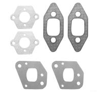 ZMdooreasy Lot de 2 ensembles de carburateur de collecteur d'admission de tronçonneuse, kit de joint de silencieux, pour Partner P350 350 351, pièces de rechange en fer gris avec ajustement précis