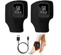 ZMdooreasy Lot de 2 masseurs électriques chauffants pour cheville et pieds, thérapie de compression triple action avec 3 niveaux de chaleur 48 °C à 58 °C, 3 modes