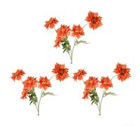 ZMdooreasy Lot de 3 chrysanthèmes artificiels pour décoration d'intérieur et de fête avec toucher réaliste et pétales dimensionnels qui imitent les fleurs fraîchement coupées (orange)