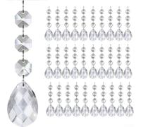 ZMdooreasy Lot de 30 décorations en acrylique transparent pour sapin de Noël avec flocons de neige et stalactites, conçues pour une décoration de vacances durable et réutilisable (D)