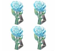 ZMdooreasy Lot de 4 pinces à nappe en acier inoxydable avec élastique et prise en main pour tables jusqu'à 3,5 cm d'épaisseur, pour mariages, pique-niques et événements familiaux (bleu)