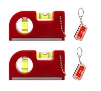 ZMdooreasy Lot de 4 pochettes magnétiques pour niveau d'esprit avec bulles de haute précision, cadre en aluminium compact pour améliorer la maison et accrocher des photos, rouge ou bleu (4 rouges)