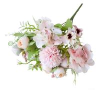 ZMdooreasy Lot de 5 bouquets de pivoines d'hortensia en soie de style nordique pour accessoires de photographie de mariage et décoration d'intérieur, arrangement floral réaliste, 25 cm (D)