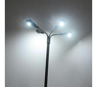 ZMdooreasy Lot de 5 lampadaires LED en métal pour modélisme de train