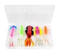 ZMdooreasy Lot de 5 leurres souples en forme de calamar, réalistes pour la pêche en mer, 16 g de matériel de pêche en eau salée pour mérou, leurre artificiel en PVC souple