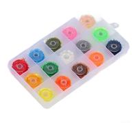ZMdooreasy Matériaux de fixation de mouche 25/15 couleurs pour ligne de cristal, fil irisé double face pour la fabrication de leurres artificiels (15 couleurs)