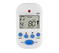 ZMdooreasy Mini métronome numérique avec clip et contrôle du tempo 30 à 280 BPM avec écran LCD clair et plusieurs motifs de rythme pour la pratique de la musique (blanc)