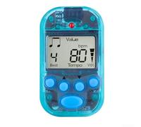 ZMdooreasy Mini métronome numérique avec clip et contrôle du tempo 30 à 280 BPM avec écran LCD transparent et plusieurs motifs de rythme pour la pratique de la musique (bleu transparent)