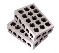 ZMdooreasy Paire de blocs assortis de 1 à 2 à 3 blocs en acier trempé avec 23 trous, blocs d'équerre de sol de 2,5 x 5,1 x 7,6 cm pour machiniste et travail du bois