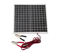 ZMdooreasy Panneau solaire 12 W 12 V/18 V Module photovoltaïque monocristallin portable avec cadre en aluminium et pinces de batterie pour la maison, la voiture, le bateau, le camping