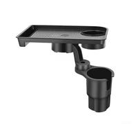 ZMdooreasy Plateau d'extension pour porte-gobelet de voiture, table de salle à manger réglable en ABS pour console centrale, support de rangement pour nourriture, boissons, téléphone, accessoire
