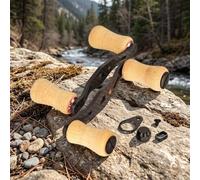 ZMdooreasy Poignée de moulinet de pêche en carbone avec bouton en liège pour moulinets d'appât, bras léger haute résistance, prise en main ergonomique, tige de 8 x 5 mm avec adaptateur 7 x 4 mm, pièce