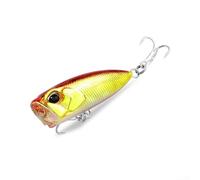 ZMdooreasy Popper Leurre de pêche 4 cm 3,2 g avec yeux 3D et boules en acier intégrées pour bar, truite, brochet, eau douce et salée (F)
