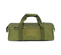 ZMdooreasy Sac à outils de camping robuste en tissu Oxford avec base imperméable, poches latérales, séparateurs pour marteaux, piquets, équipement de randonnée en plein air, noir, vert armée, kaki